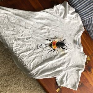 Let it BEE t shirt. Feminine cut cap sleeves